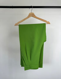Bright green wide leg trousers designed for a coord set | Part of a co-ord set and our co ord sets range