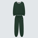 Green Sweatshirt V-Neck Branded - Aria