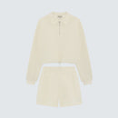 Light Beige Collared Waffle Top - Celia