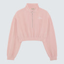 Blush Pink Cropped Top Zip-Up Branded - Romy