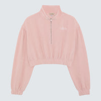 Blush Pink Cropped Top Zip-Up Branded - Romy