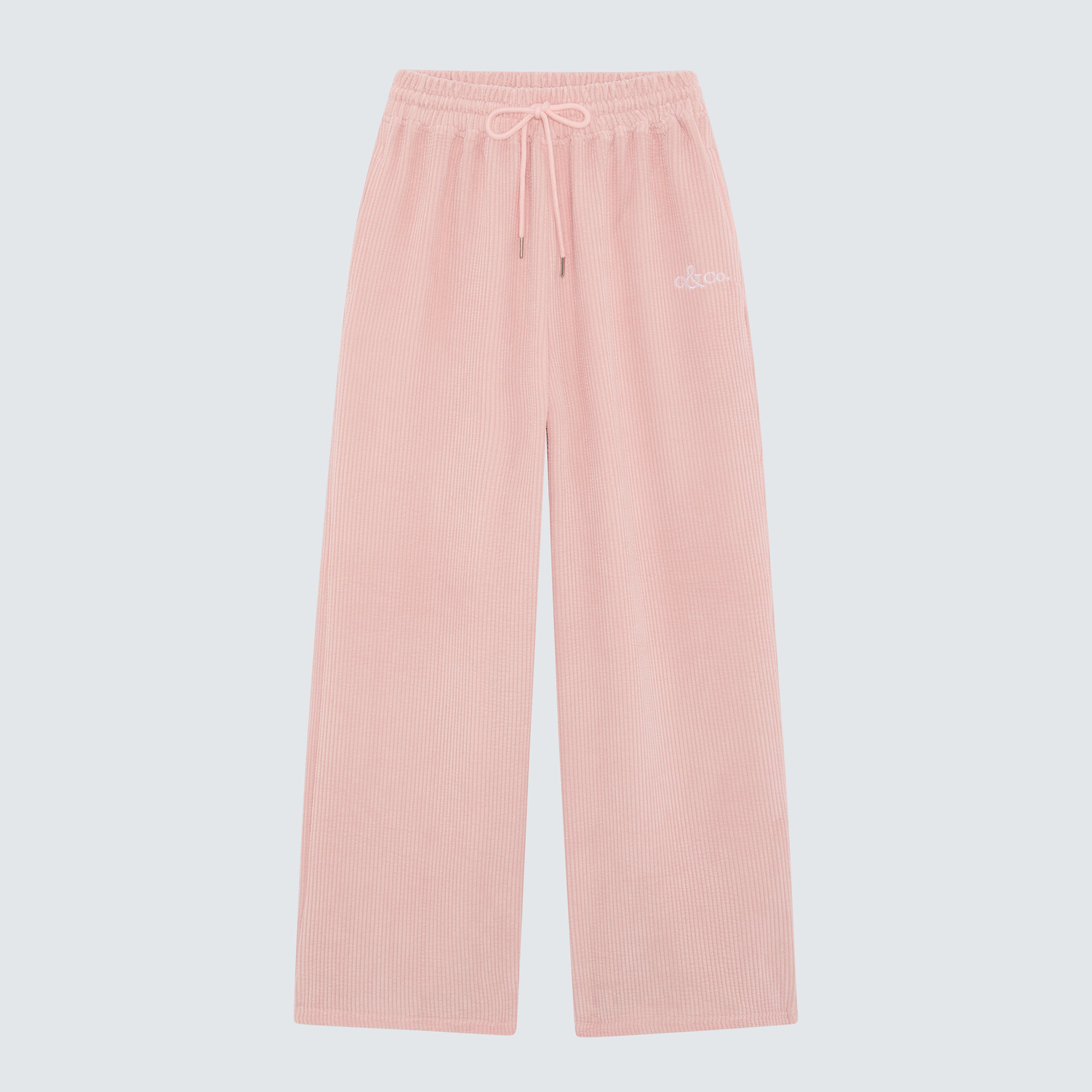 Blush Pink Wide Leg Jogger Branded - Romy
