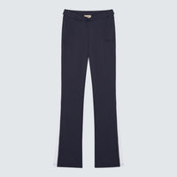 Navy Blue and White V-Waist Flared Jogger Branded - Isolde
