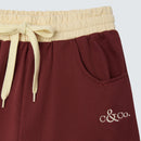 Maroon Wide Leg Jogger Branded - Valentina