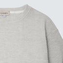 Grey Crewneck Cropped Waffle Sweatshirt - Lily