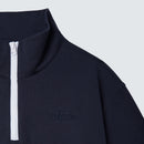 Navy Blue and White Cropped Sweatshirt - Isolde