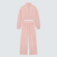 Blush Pink Cropped Top Zip-Up Branded - Romy