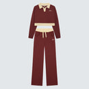 Maroon Wide Leg Jogger Branded - Valentina