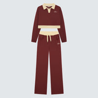 Maroon Wide Leg Jogger Branded - Valentina