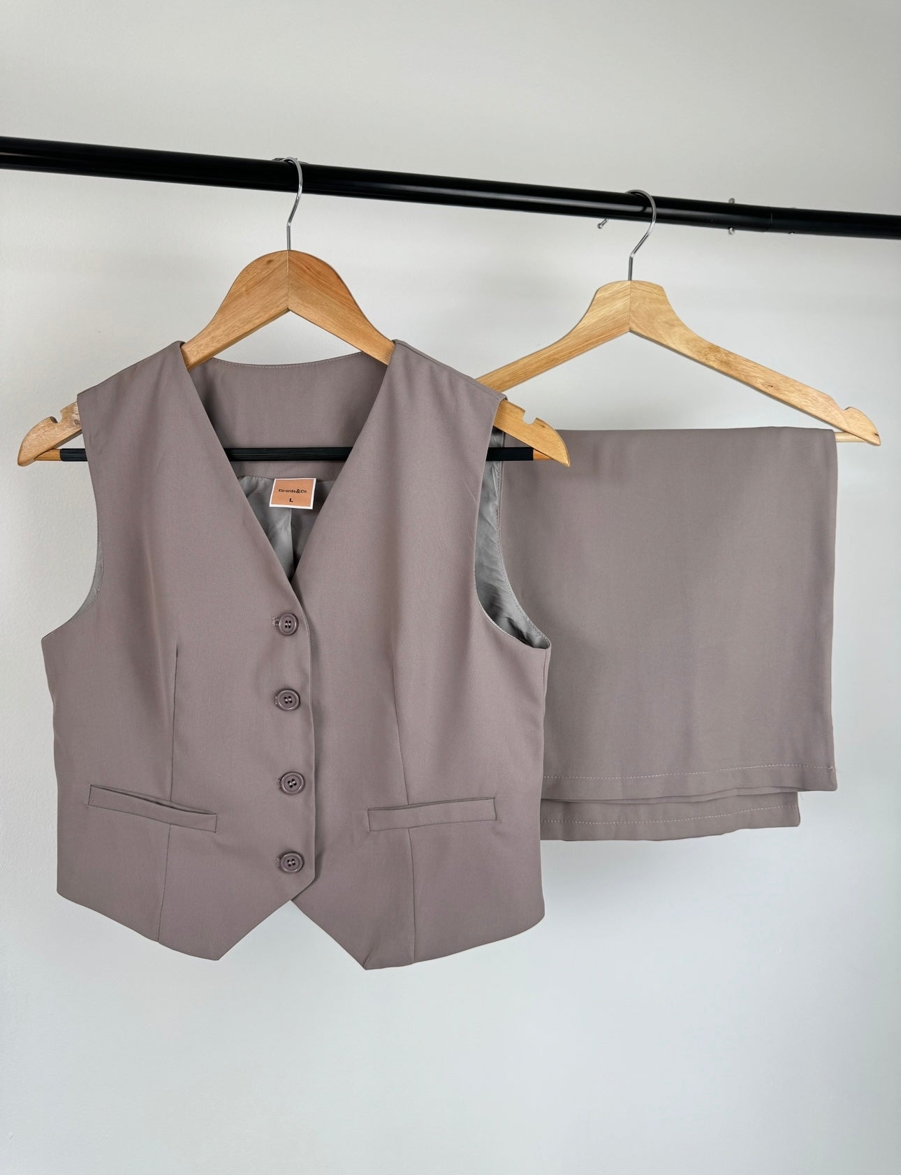 Sophia Taupe Sleeveless V-Neck Waistcoat