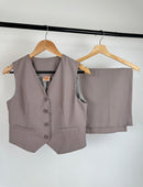 Sophia Taupe Sleeveless V-Neck Waistcoat