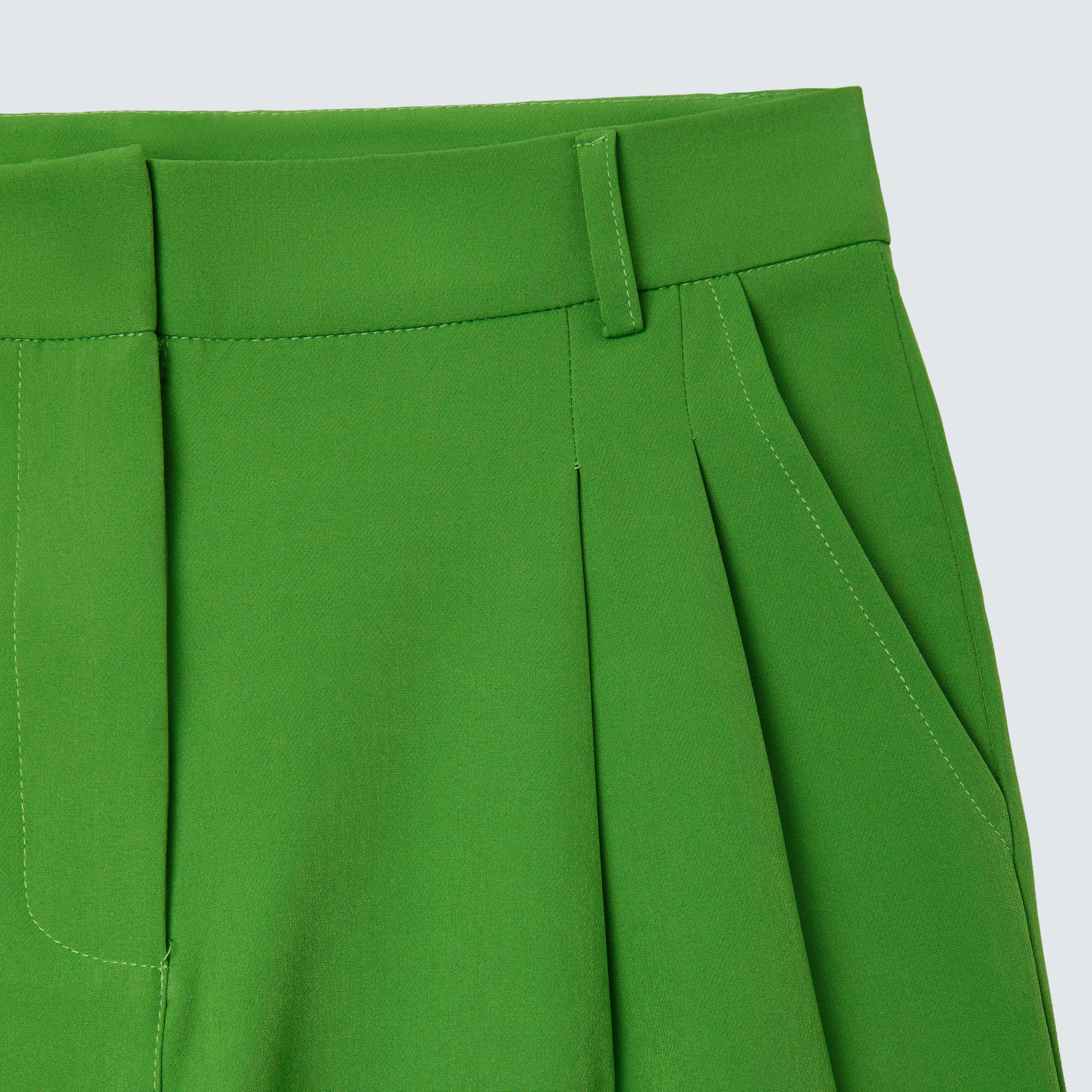 Green Wide Leg High Waisted Trousers - Ava