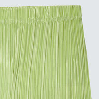 Lime Green Textured Plissé High Waisted Trousers - Isabella