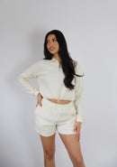 Celia Light Beige Waffle Shorts