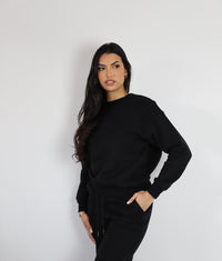 Classic black sweatshirt in a comfy loungewear set | Match with bottoms for a complete coord or co-ord set look